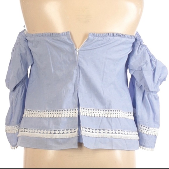 Off-the-Shoulder Cotton Dobby Top - Picture 5 of 5